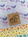 Vintage D.O.T.S. Cute Lil' Squirrel w/Pumpkin Wooden Block/Rubber Stamp, CLEAN