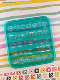 Vintage TupperToys Pink/Teal Letters/Numbers Square Stencil Plates Set/2, Nice & Clean