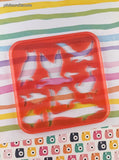 Vintage TupperToys Red/Green Animals/Plants Square Stencil Plates Set/2, Nice & Clean