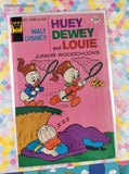 Vintage 1975 Walt Disney Huey Dewey and Louie Junior Woodchucks #34 Whitman Comic, GD - VG w/Bag & Board