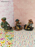 Vintage Homco Yesteryear Bears Teddy Bear Figurine Set/3, Like New