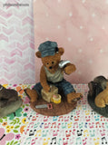 Vintage Homco Yesteryear Bears Teddy Bear Figurine Set/3, Like New