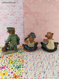 Vintage Homco Yesteryear Bears Teddy Bear Figurine Set/3, Like New