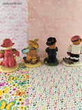Vintage Homco Bears Around the World Teddy Bear Figurine Set/4, Like New