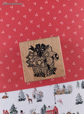 Vintage PSX E-662 Christmas Festive Gingerbread Basket Wooden Block/Rubber Stamp