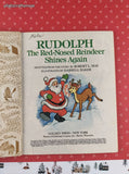 Vintage 1982 Little Golden Book: Rudolph the Red-Nosed Reindeer Shines Again Hardcover