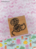 Vintage 2002 Stampabilities Antique Timepiece G1039 Wooden Block/Rubber Stamp