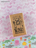 Vintage 1999 Kidstamps #2000 P.M.S. Purchase More Stamps! Wooden Block/Rubber Stamp, CLEAN