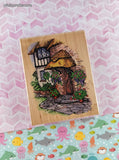 Vintage 1995 Stampendous! Geranium Cottage R022 Wooden Block/Rubber Stamp