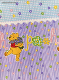 Walt Disney Springs Industries Winnie the Pooh Purple Blue Flowers Fabric Remnant, 2 yd x 45" W, CLEAN