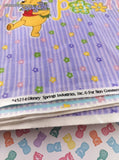 Walt Disney Springs Industries Winnie the Pooh Purple Blue Flowers Fabric Remnant, 2 yd x 45" W, CLEAN