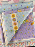 Walt Disney Springs Industries Winnie the Pooh Purple Blue Flowers Fabric Remnant, 2 yd x 45" W, CLEAN