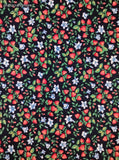 Vintage Cranston V.I.P. Print Strawberry Plants w/Flowers Fabric Remnant, 1-1/2 yd x 44" W, CLEAN