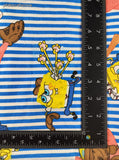 Vintage 2003 SpongeBob SquarePants Baseball Viacom Fabric Remnant, 1-1/4 yd x 45" W, CLEAN