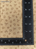 Vintage Cranston V.I.P. Print Sewing Notion Theme Light Brown Fabric Remnant, 1-1/2 yd x 45" W