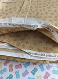 Vintage Cranston V.I.P. Print Sewing Notion Theme Light Brown Fabric Remnant, 1-1/2 yd x 45" W