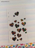 Vintage Stickopotamus SHINY Rainbow Hearts Partial Sticker Sheet