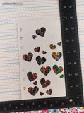 Vintage Stickopotamus SHINY Rainbow Hearts Partial Sticker Sheet