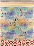 Rainbow Sparkle Unicorns Set/9 Pre-Cut Fabric Remnant Squares, 10"x10", CLEAN