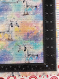 Rainbow Sparkle Unicorns Set/10 Pre-Cut Fabric Remnant Squares, 10"x10", CLEAN