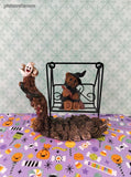 Vintage K's Collection Halloween Swinging Witchy Teddy w/Broomstick Figurine, Like New