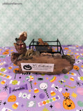 Vintage K's Collection Halloween Swinging Witchy Teddy w/Broomstick Figurine, Like New