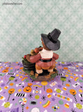 Vintage Kurt S. Adler Thanksgiving Autumn Harvest Pilgrim Teddy Bear Figurine, Like New