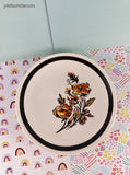 Vintage MCM Royal China by Jeannette "Frolic" Brown Orange Autumn Dessert Plates Set/2, 6.5"