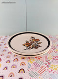 Vintage MCM Royal China by Jeannette "Frolic" Brown Orange Autumn Dessert Plates Set/2, 6.5"