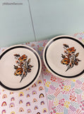 Vintage MCM Royal China by Jeannette "Frolic" Brown Orange Autumn Dessert Plates Set/2, 6.5"