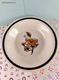Vintage MCM Royal China by Jeannette "Frolic" Brown Orange Autumn Serving Bowl, 9"