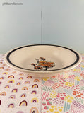 Vintage MCM Royal China by Jeannette "Frolic" Brown Orange Autumn Serving Bowl, 9"
