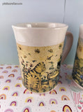Vintage 2004 Essential Home Debi Hion Cat Life Mugs Set/2, CLEAN