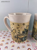 Vintage 2004 Essential Home Debi Hion Cat Life Mugs Set/2, CLEAN