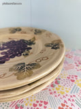 Vintage Tabletops Unlimited Chianti Grapes Hand Painted Salad Plates Set/3, 8", Like New