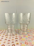 Vintage December 2001 Lord of the Rings Burger King Frosted Embossed Glass Tumblers Goblets Set/2, Like New