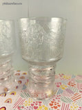 Vintage December 2001 Lord of the Rings Burger King Frosted Embossed Glass Tumblers Goblets Set/2, Like New