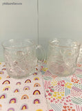 Vintage 1990's McDonald's Batman Frosted Embossed Glass Mugs Set/2, Like New