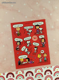 Vintage 1990's Hallmark Peanuts Snoopy Valentine's Day Hearts Full Sticker Sheet, Clean & Unused