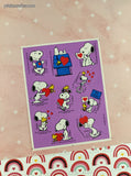 Vintage 1990's Hallmark Peanuts Snoopy Valentine's Day Hearts Full Sticker Sheet, Clean & Unused