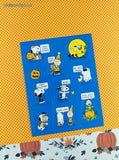 Vintage 1990's Hallmark Peanuts Snoopy Happy Halloween Full Sticker Sheet, Clean & Unused