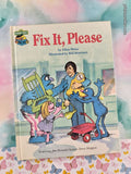 Vintage 1980 Fix It, Please Sesame Street Book Club Oversized Hardcover