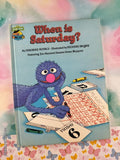 Vintage 1981 When is Saturday? Sesame Street Book Club Oversized Hardcover