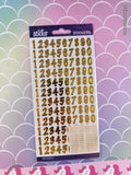 Sticko SHINY Gold Foil Alphabet and Numbers Stickers, 2 Sheets New & Sealed