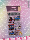Stickopotamus Trains Train Trip SHINY Stickers, 1 Sheet New & Sealed