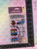 Stickopotamus Trains Train Trip SHINY Stickers, 1 Sheet New & Sealed