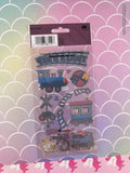 Stickopotamus Trains Train Trip SHINY Stickers, 1 Sheet New & Sealed