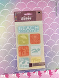 Sticko Debossed Cardstock Beach Icon Stickers, 1 Sheet New & Sealed