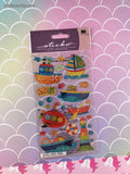 Sticko SHINY Toy Boats Dimensional Stickers, 1 Sheet New & Sealed