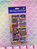 Stickopotamus Girl Sparkle Captions SHINY Stickers, 1 Sheet New & Sealed